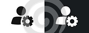 Administrator icon linear graphics set vector in black