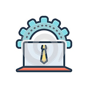 Color illustration icon for administrator, keeper of archives and skills