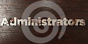 Administrators - grungy wooden headline on Maple - 3D rendered royalty free stock image