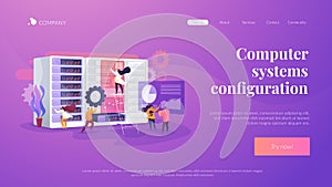 System administration landing page concept