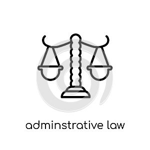 adminstrative law icon. Trendy modern flat linear vector adminstrative law icon on white background from thin line law and