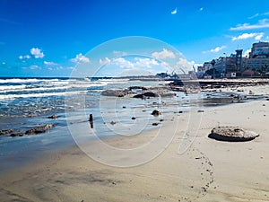 This is the beach view at automne in Sousse photo