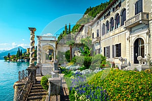 Admirable ornamental garden and villa Monastero with lake Como, Varenna