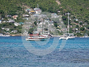 Admiralty bay at bequia in the caribbean.