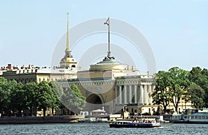 The Admiralty quay of the river Neva