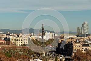 Admire the stunning aerial view of Barcelona\'s skyline from above