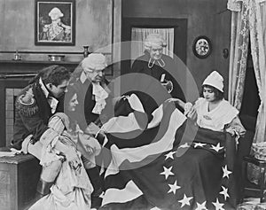 Admiring the Betsy Ross flag photo