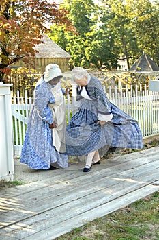 Admiring civil war era costumes