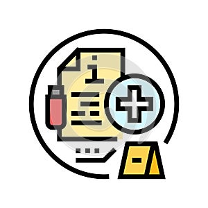 admissible evidence crime color icon vector illustration