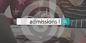 Admission College Education Entry Learning Text Concept