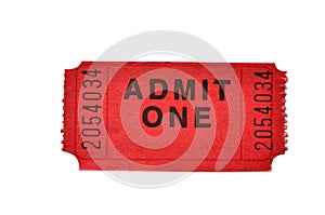 Admission Ticket (with clipping path)