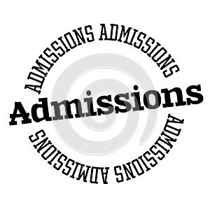 ADMISSIONS stamp on white background