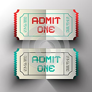 Admit One Paper Cut Vector Tickets