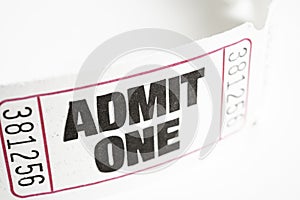 Admit One Paper Ticket