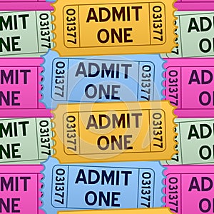 Admit One Tickets Seamless Pattern