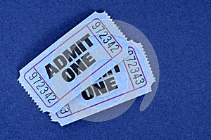 Admit one tickets, two blue