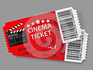 Admit one tickets. Vector illustration.