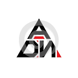 ADN triangle letter logo design with triangle shape. ADN triangle logo design monogram. ADN triangle vector logo template with red photo