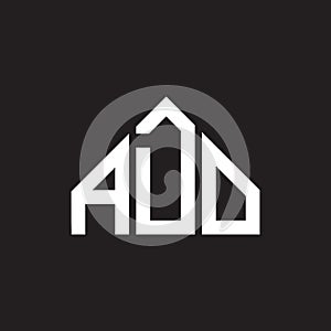 ADO letter logo design. ADO monogram initials letter logo concept. ADO letter design in black background