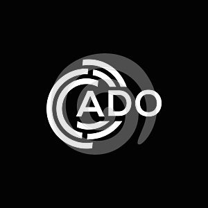 ADO letter logo design on black background. ADO creative initials letter logo concept. ADO letter design