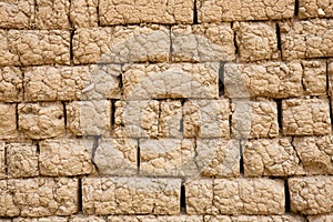 Adobe brick wall