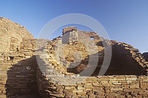 Adobe brick walls, circa 1100 AD, Citadel Pueblo Indian ruins of the Kayenta Anasazi tribe, AZ