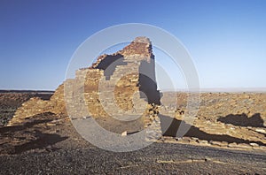 Adobe brick walls, circa 1100 AD, Citadel Pueblo Indian ruins of the Kayenta Anasazi tribe, AZ