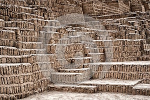 Adobe Bricks At The Huaca Pucllana Pyramid