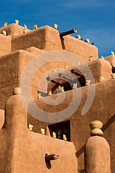 Adobe building against blue sky