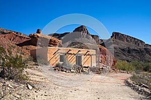 Adobe dwelling in desert