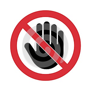 No Entry Hand Prohibition Sign