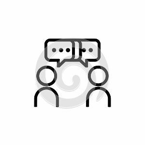 Two People Talking Speech Bubbles Icon