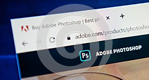 Adobe Photoshop Web Site. Selective focus.