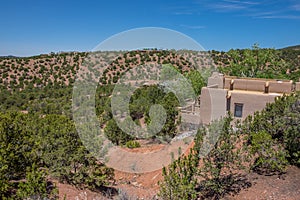 Adobe style home rural New Mexico.