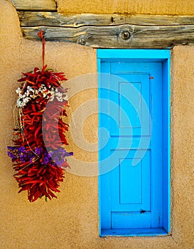 Adobe with Turquoise window