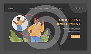 Adolescent Development concept. Flat vector