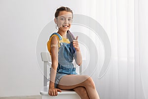 Adolescent Patient Showing Vaccinated Arm After Antiviral Injection, Like Gesture
