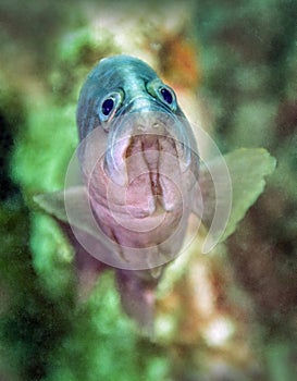 Adolescent Red Grouper - Close Up