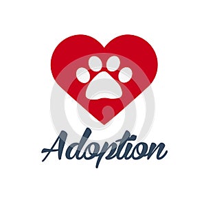 Adopt logo. Dont shop, adopt. Adoption concept. Vector illustration.