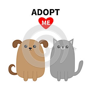 Adopt me. Dont buy. Dog Cat Pet adoption. Puppy pooch kitty cat. Red heart.