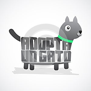 Adopta un Gato - Adopt a Cat spanish text photo