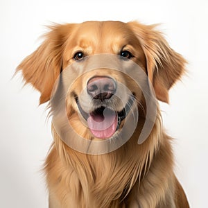 Adoptable Golden Retriever Portrait In Vray Tracing Style