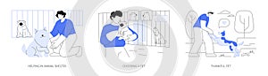 Adopting a pet isolated cartoon vector illustrations se photo