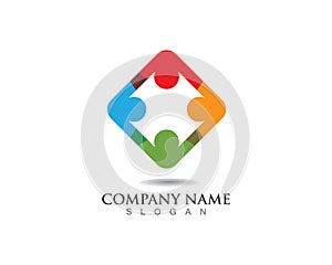 Adoption and community care Logo template vector icon