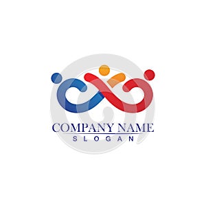 Adoption and community care Logo template vector icon.