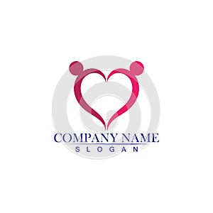 Adoption and community care Logo template vector icon.