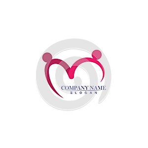 Adoption and community care Logo template vector icon.