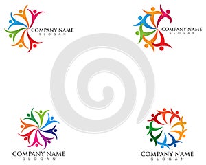 Adoption and community care Logo template vector icons