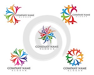 Adoption and community care Logo template vector icons
