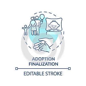 Adoption finalization soft blue concept icon